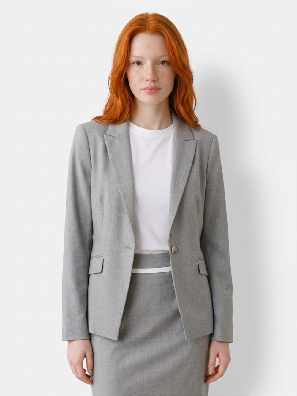 Tristan Light Gray Tailored Wool-Blend Blazer
